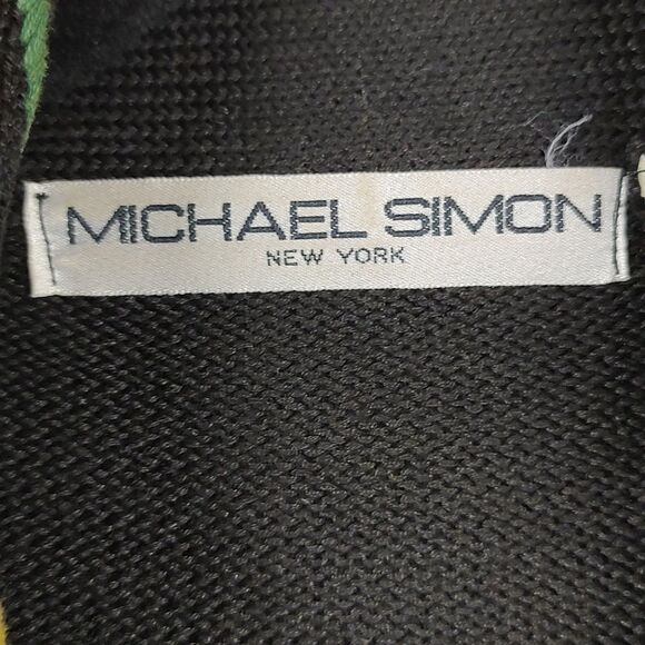 Michael Simon Embroidered Collared Cardigan with Tassels 1992 Vintage - Picture 2 of 13